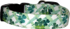 Shamrocks on Cream Handmade Dog Collar